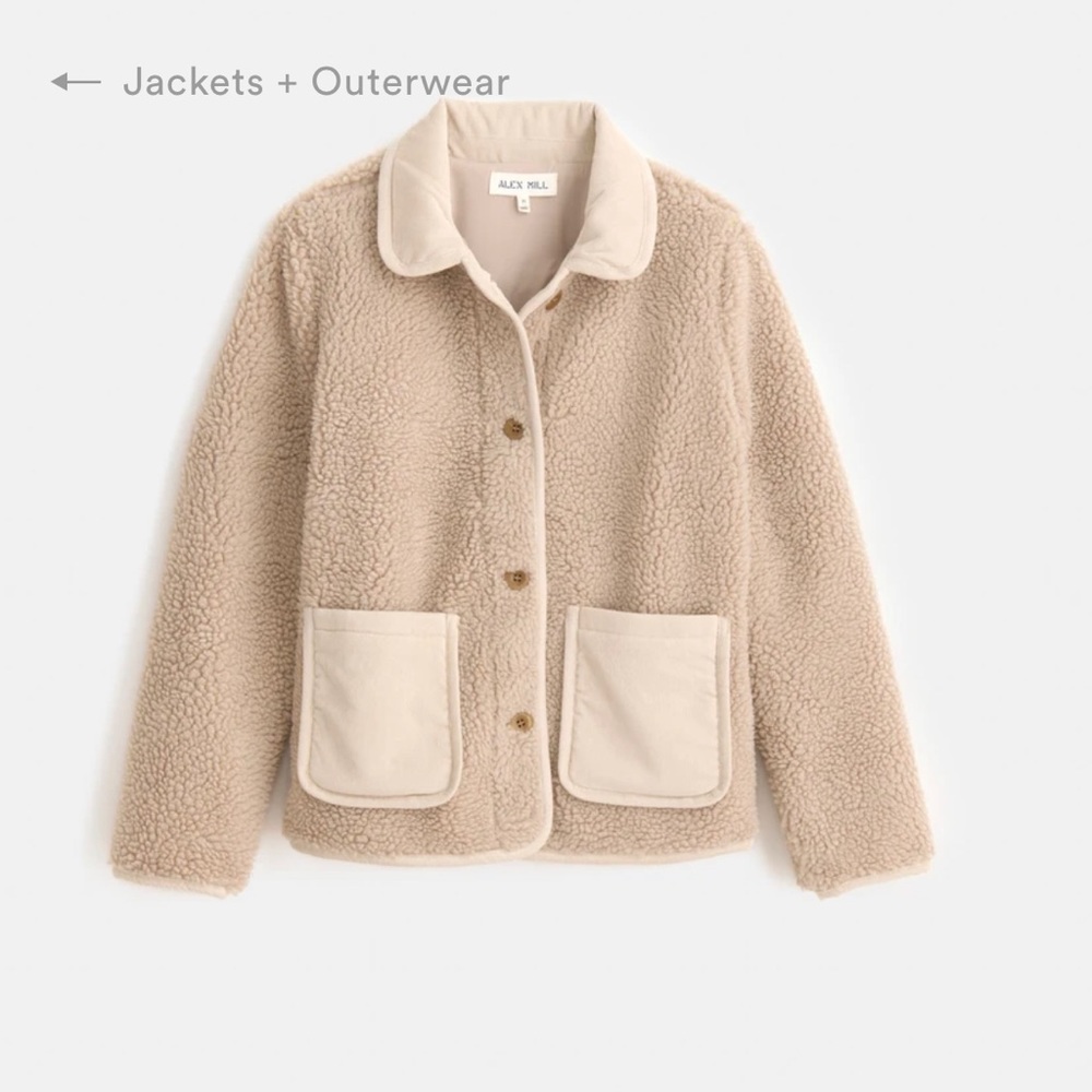 Alex Mill Sherpa Jacket | corduroy collar and pockets